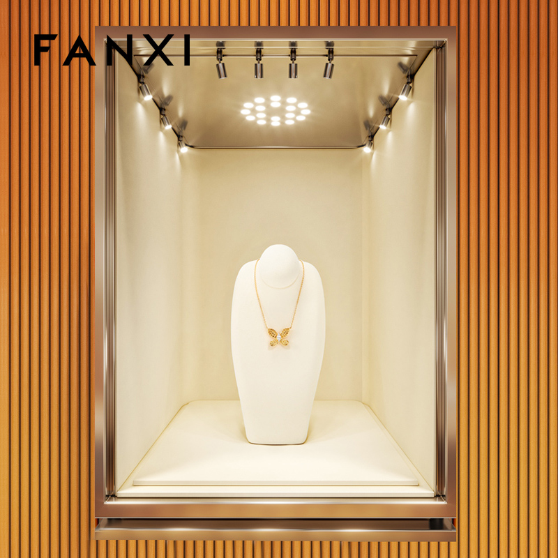 FANXI RX087 Microfiber Necklace Bust Display Multi-Color Microfiber Jewelry Bust Necklaces Window Display Jewelry Display Mannequin